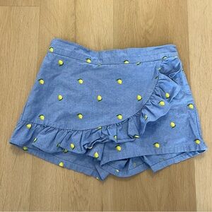 Janie and Jack Lemon Ruffle Skort Girl's size 10 blue
